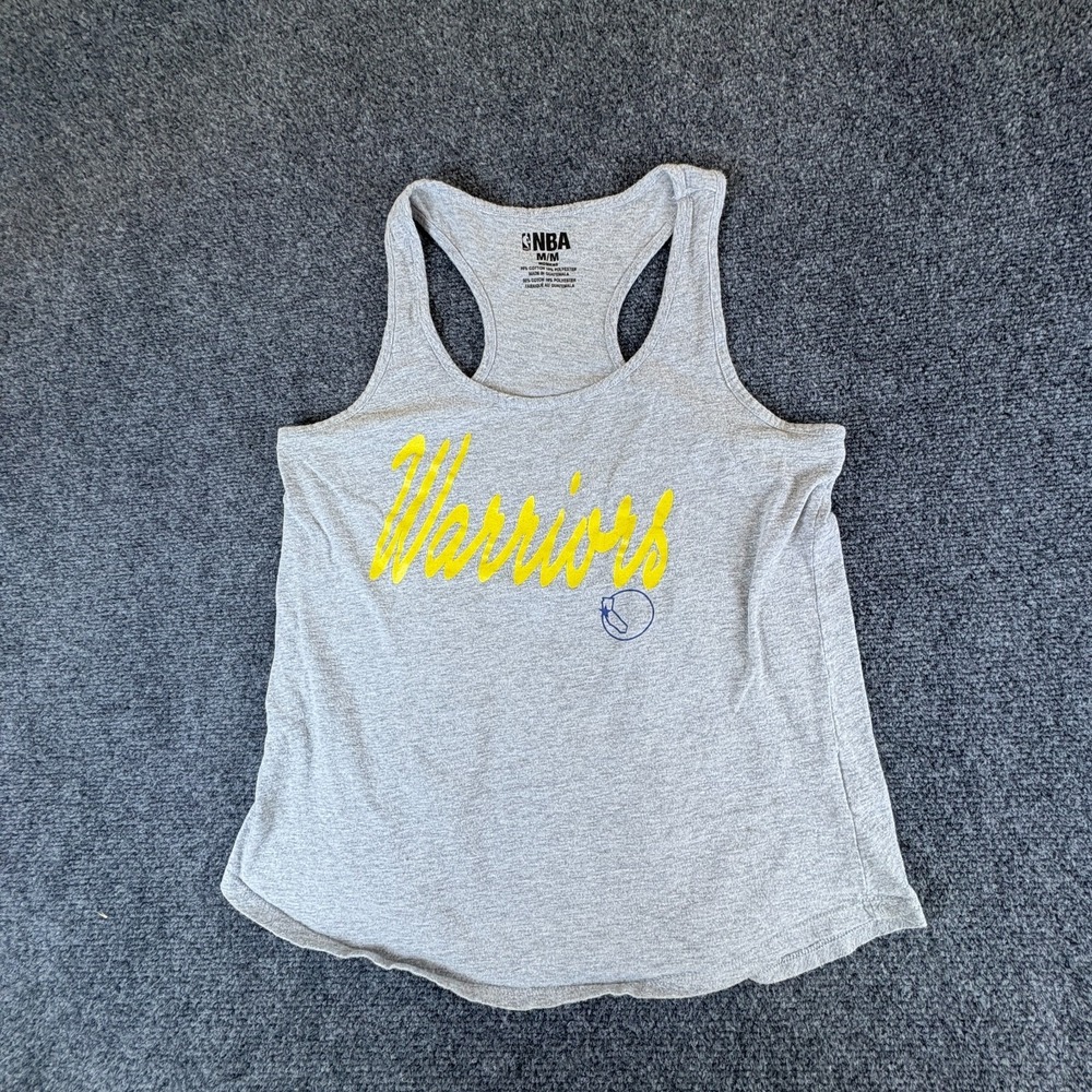 NBA Golden State Warriors Tank Top Womens Medium Heather Gray Logo Racerback